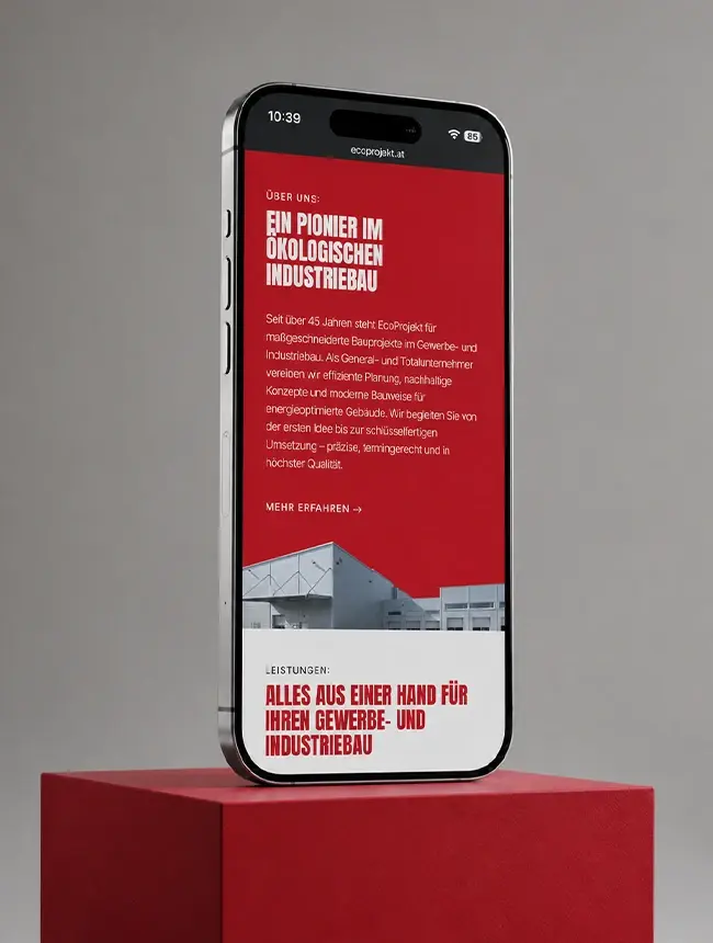 EcoProjekt Webdesign Mobile