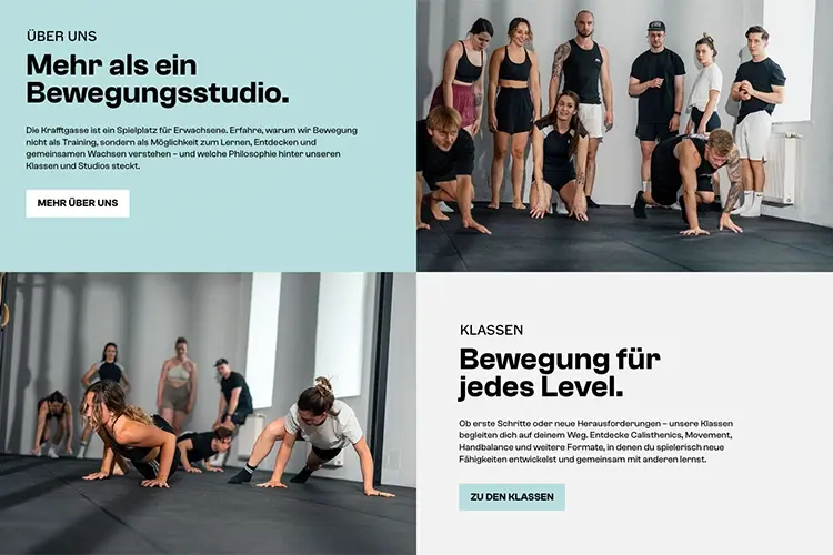 Krafftgasse Webdesign Section