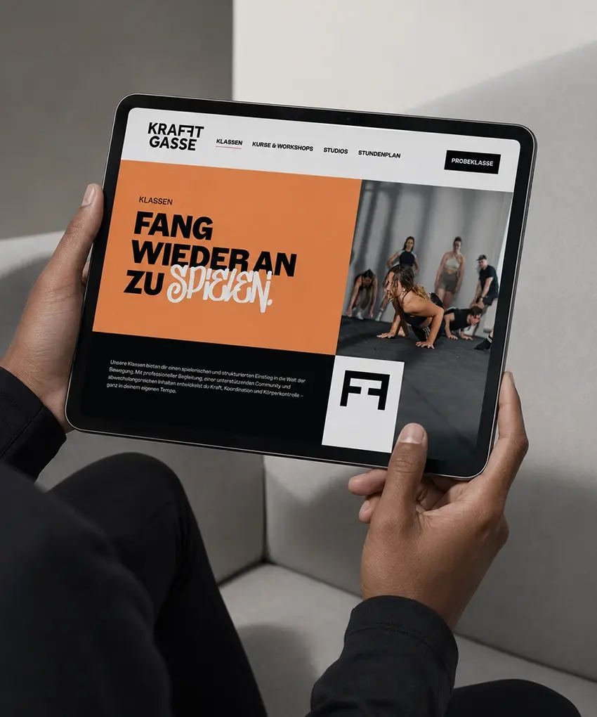 Krafftgasse Webdesign Tablet