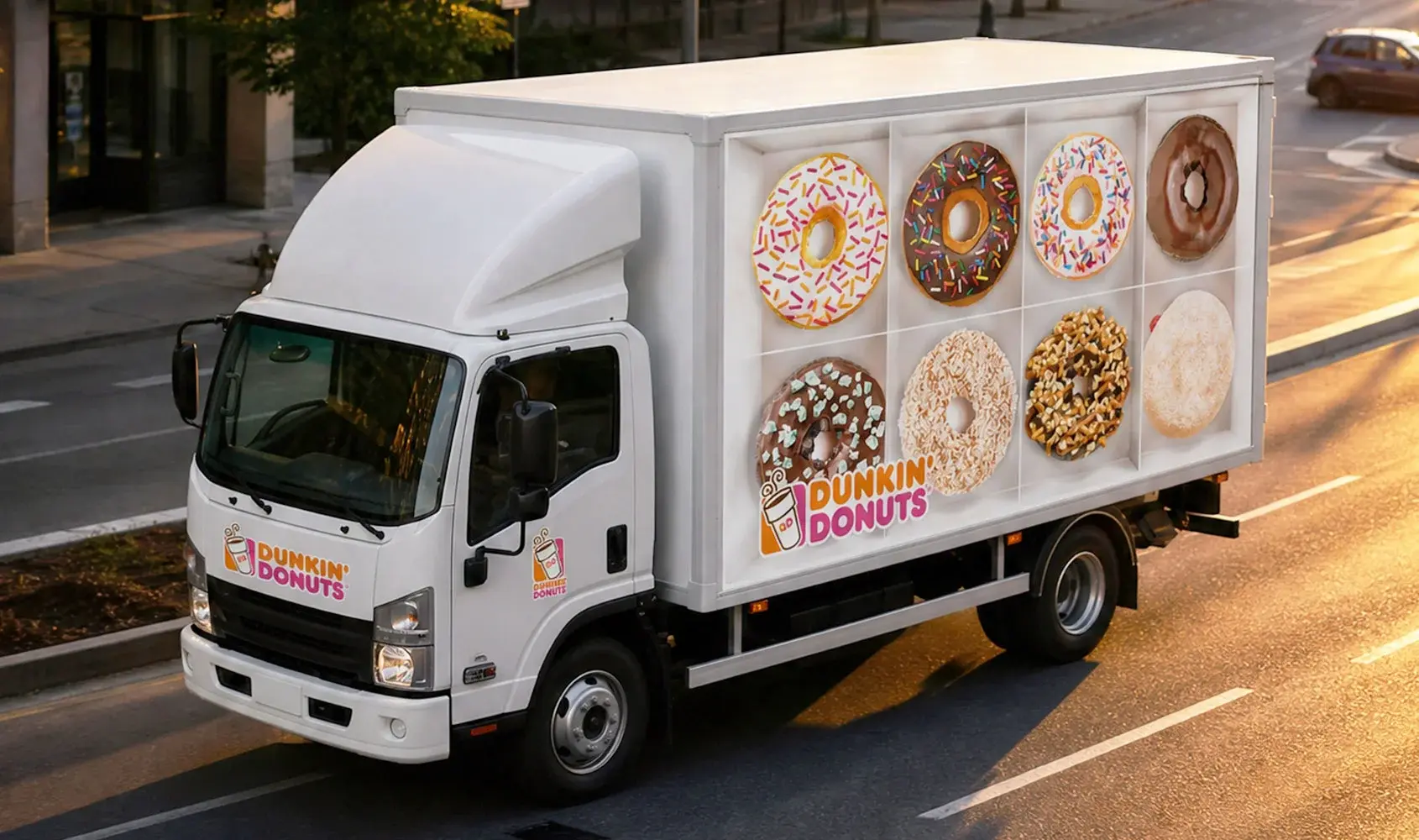 Dunkin Donuts Lieferwagen Beklebung