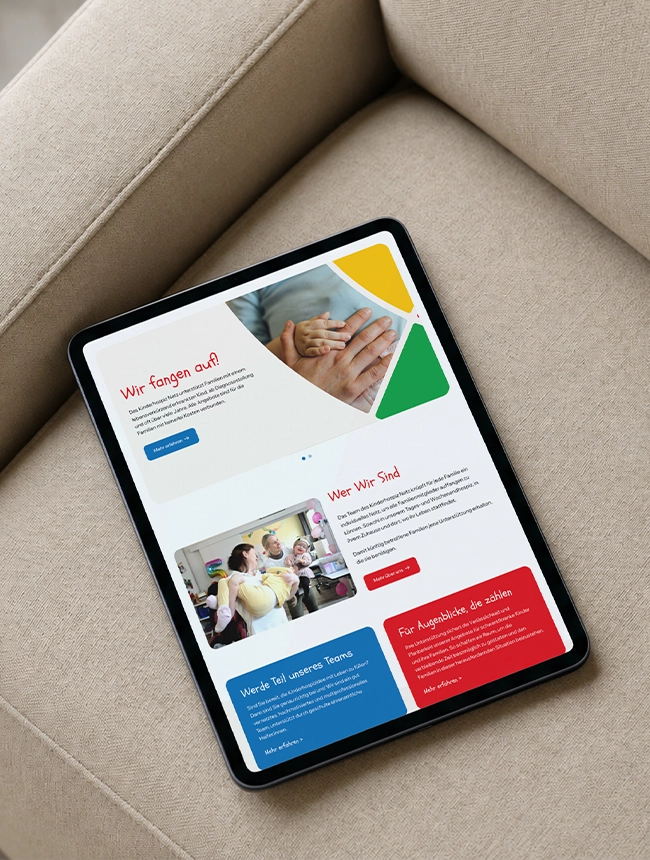 Kinderhospiz Netz Tablet Screen
