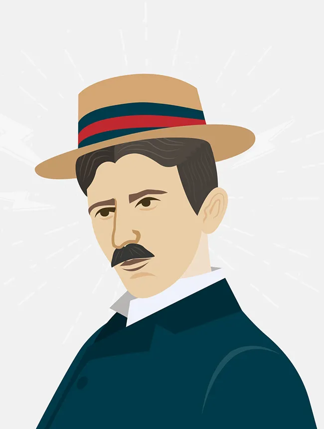 Tesla Coffee Illustration