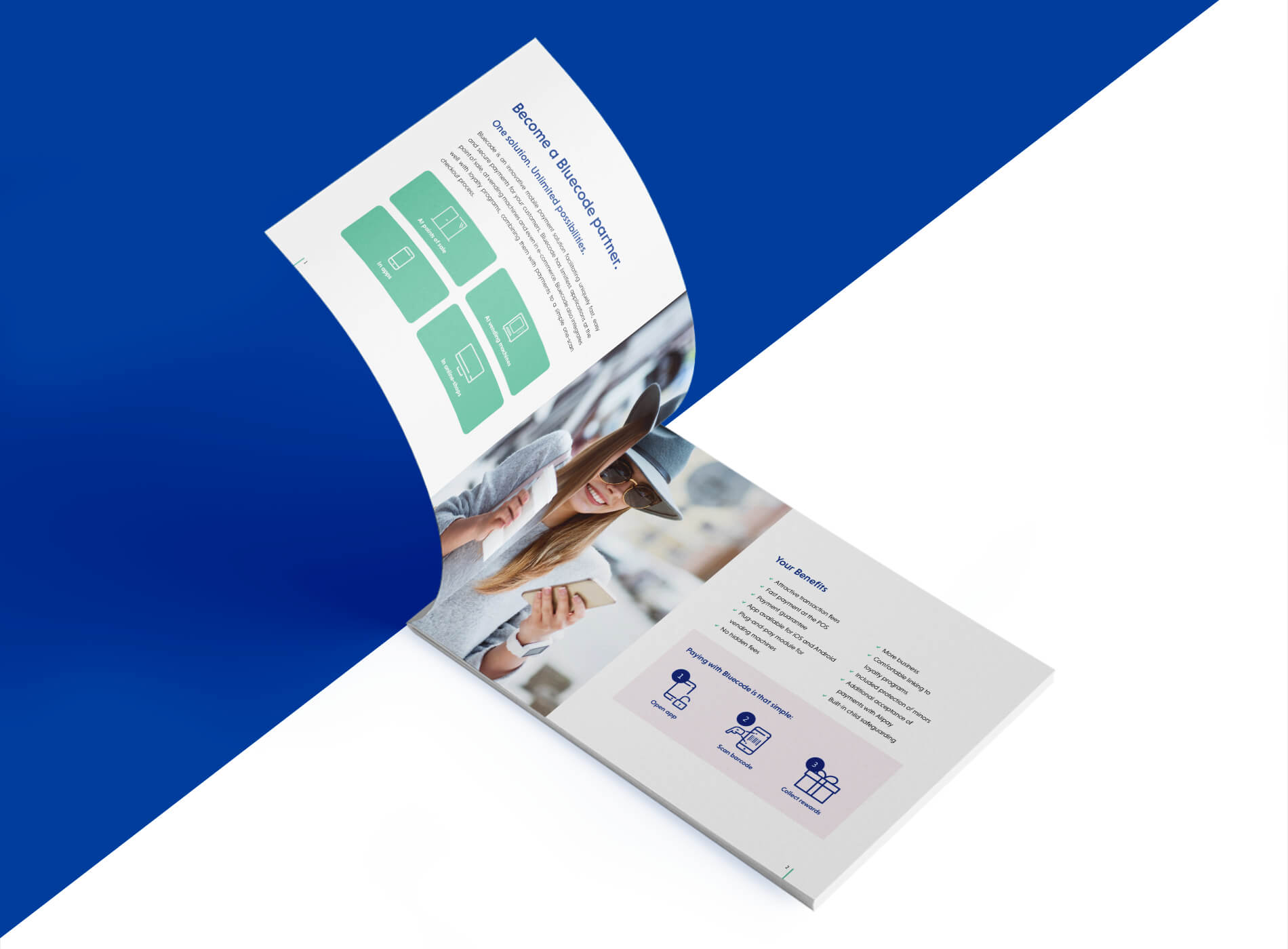 Bluecode Brochure Grafikdesign