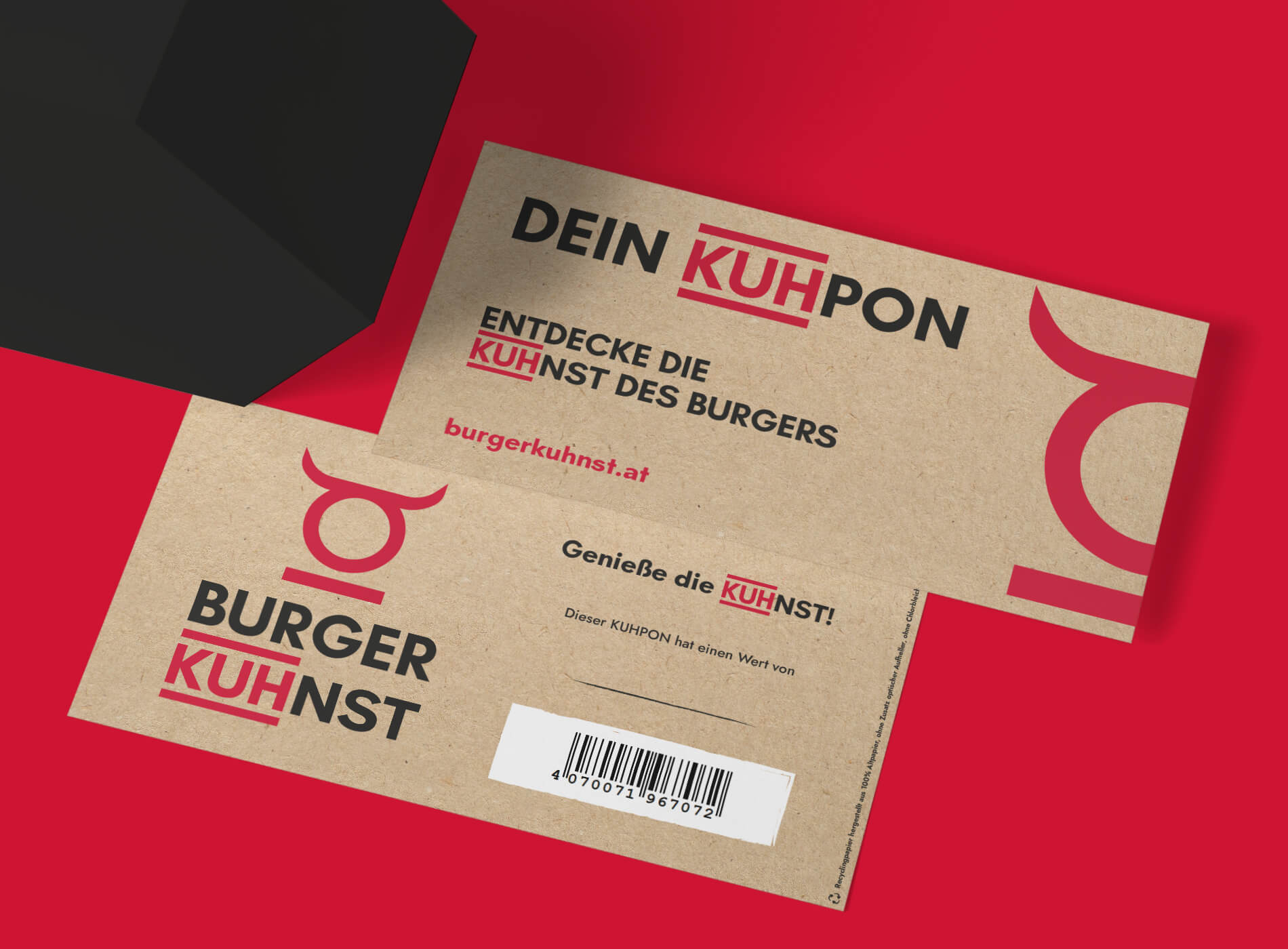 Burger Kuhnst Coupon Grafikdesign