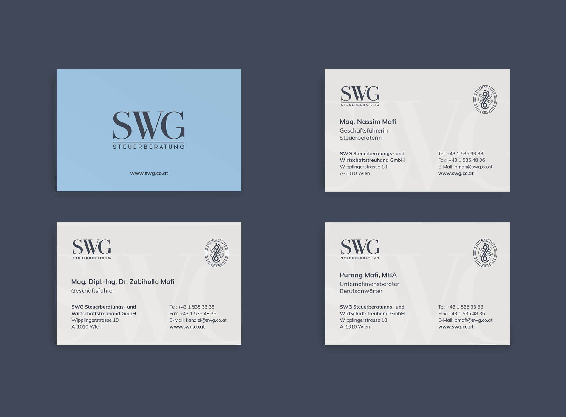 SWG Steuerberatung Visitenkarte Grafikdesign