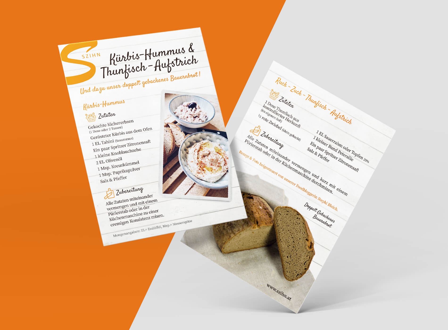 Szihn Bäckerei Rezept Flyer Grafikdesign