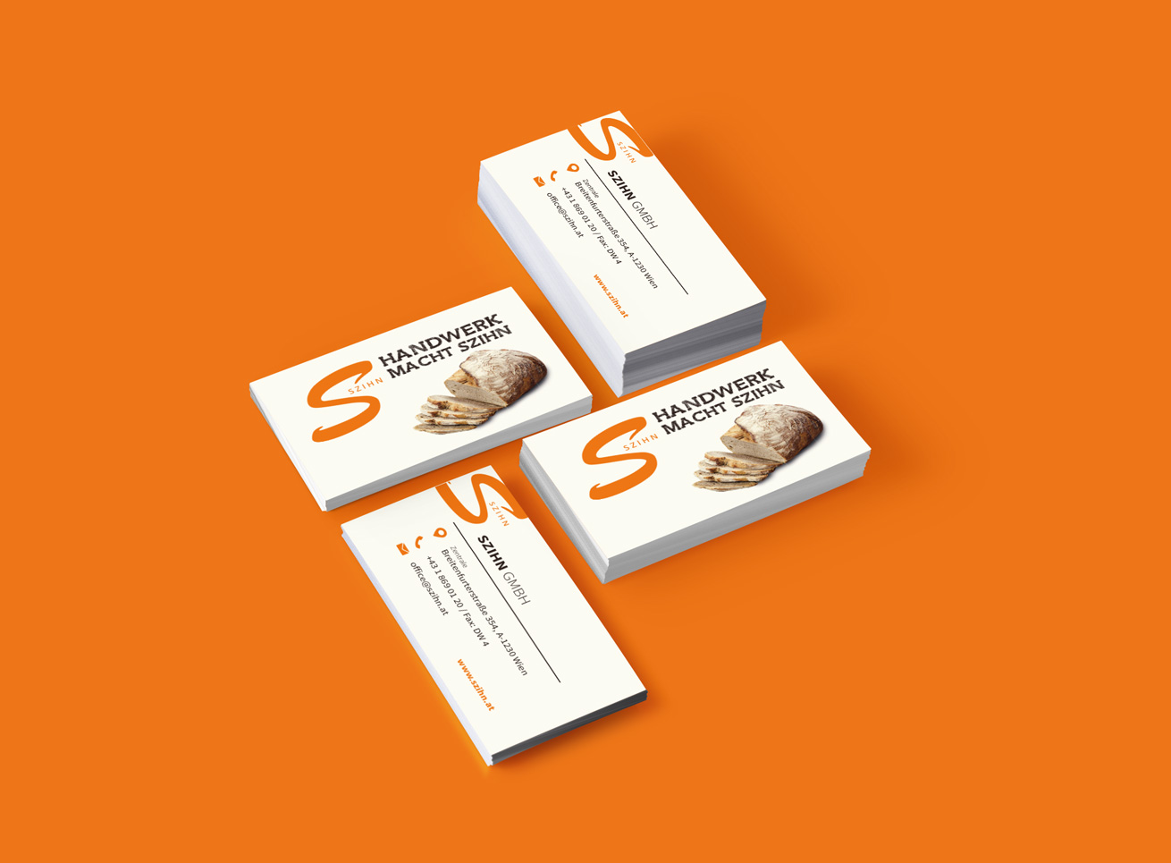 Szihn Bäckerei Visitenkarte Grafikdesign