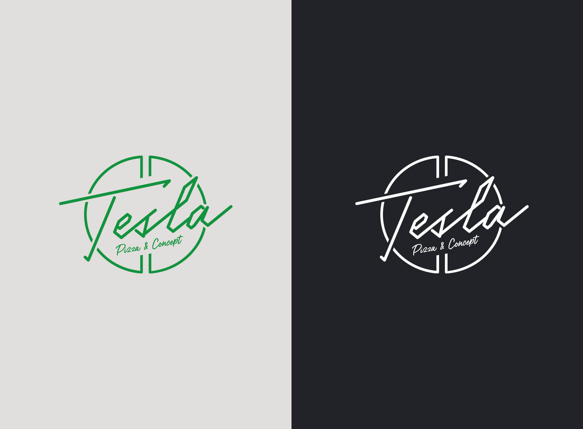 Tesla Pizza Logo Grafikdesign