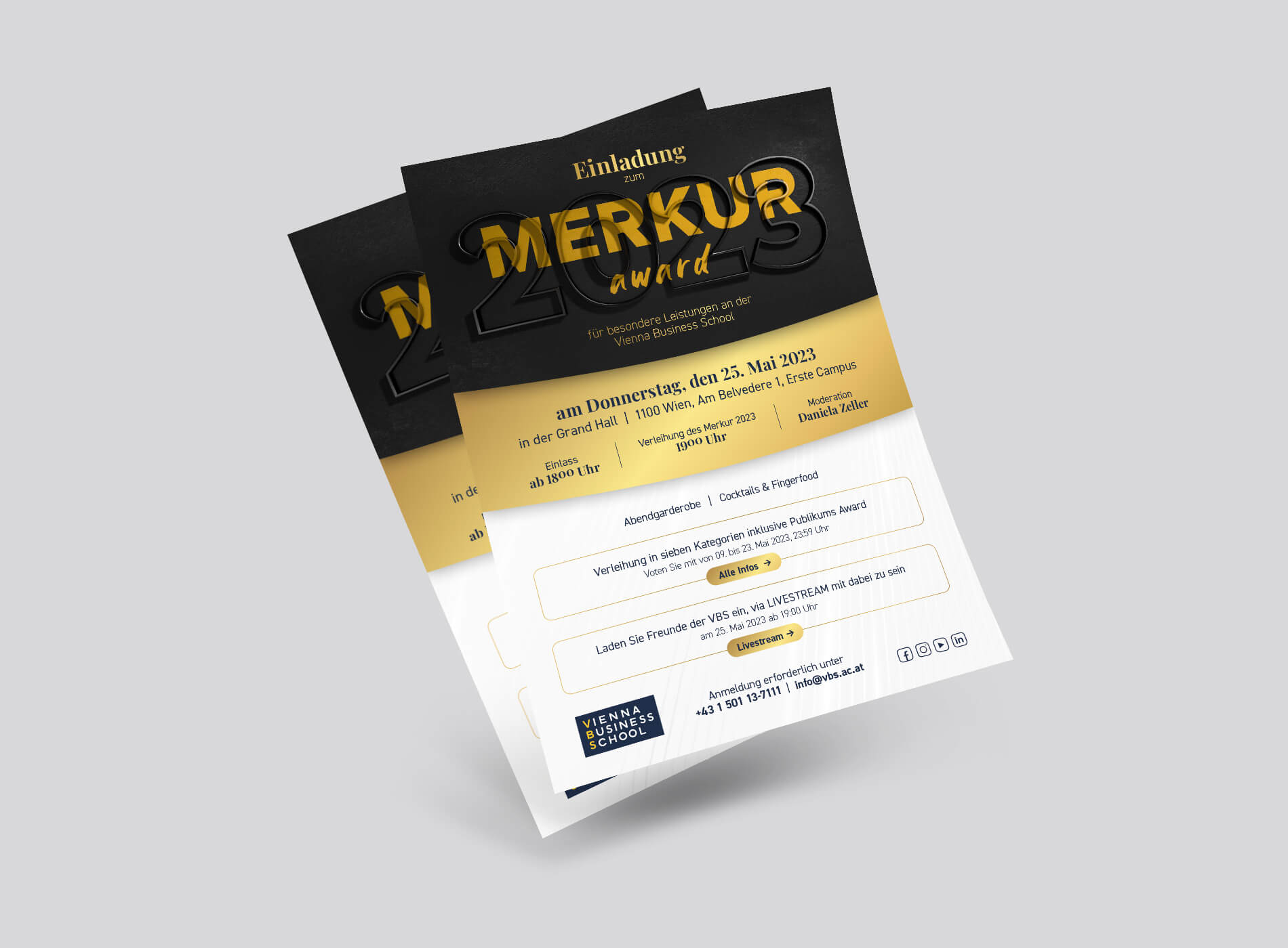 Vienna Business School Merkur Award Flyer Grafikdesign