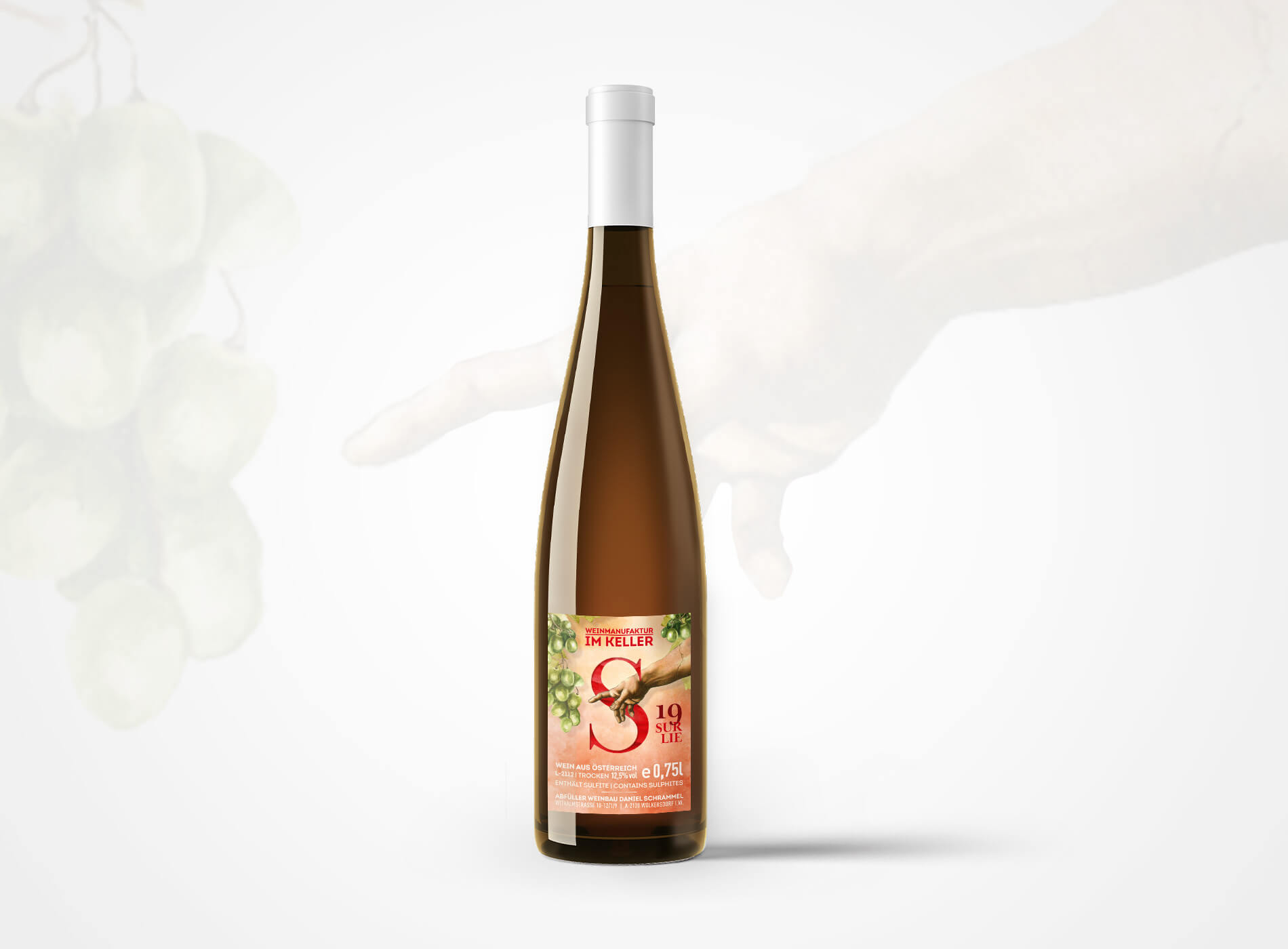 Wein im Keller Surlie Etikett Grafikdesign